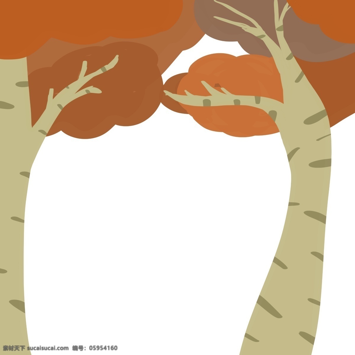 树木 异形 手绘 元素 简单 可爱 简约 棕色 卡通 卡通树木 异型 简约树木 秋天 棕色树木 简单树木 简约卡通