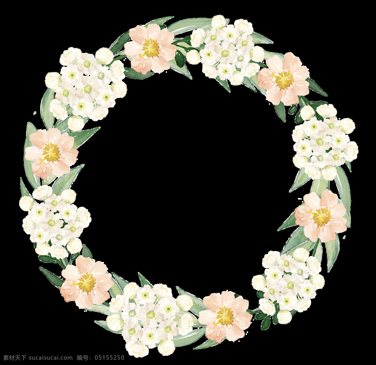 手绘 花团锦簇 装饰 图案 玫瑰花 蔷薇花 卡通 橙色牡丹花 花束