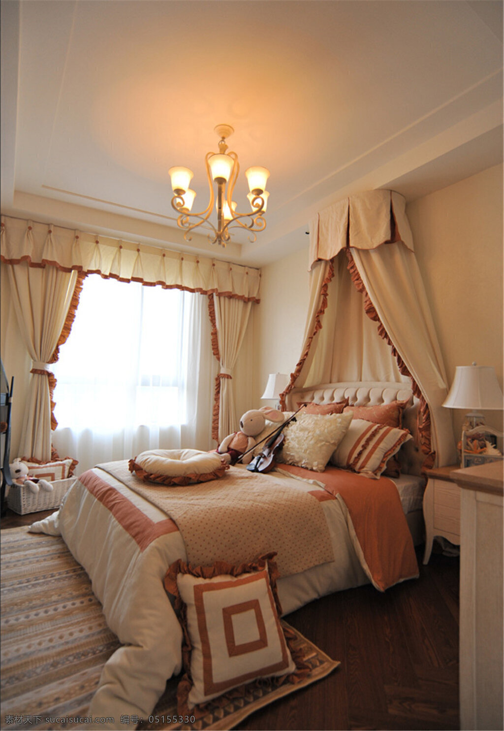 时尚 温馨 欧式 经典 卧室 纱窗 装修 效果图 高清大图
