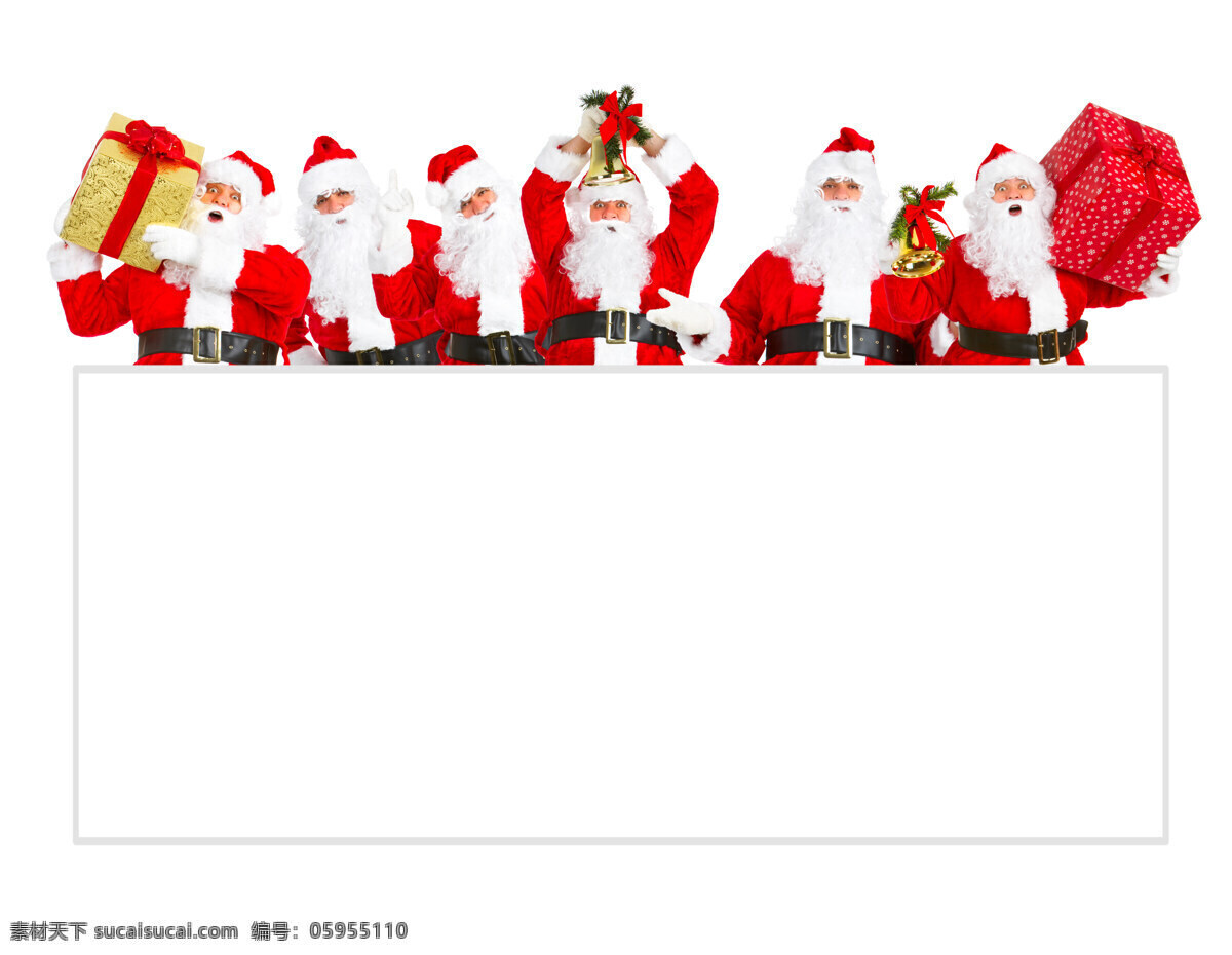 圣诞老人 空白 广告牌 圣诞节 新年素材 喜庆 节日素材 圣诞球 礼物 空白广告牌 老人图片 人物图片