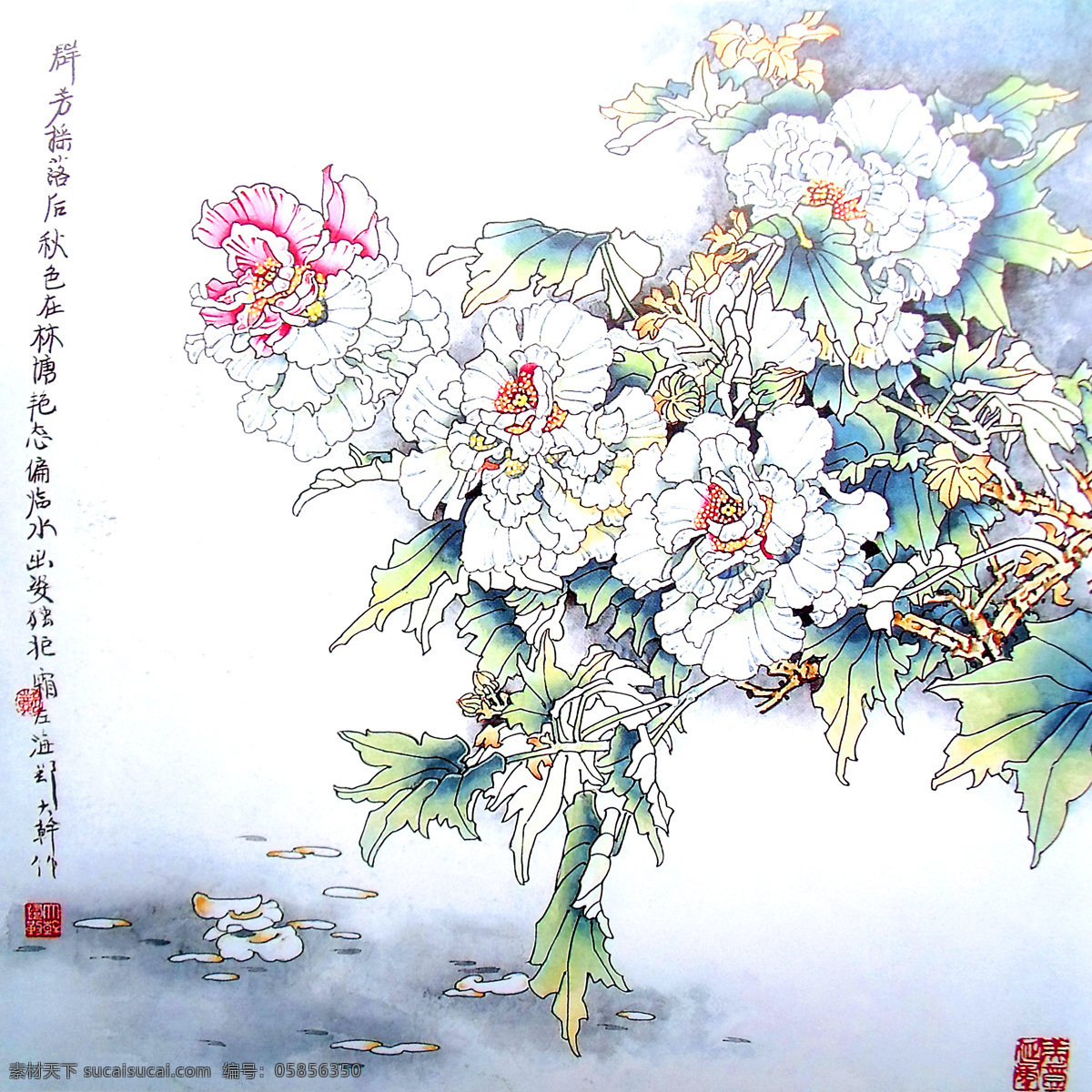 水墨 花卉 植物 水墨画 名画 水墨花卉植物 国画 中国画 绘画艺术 装饰画 挂画 书画文字 文化艺术