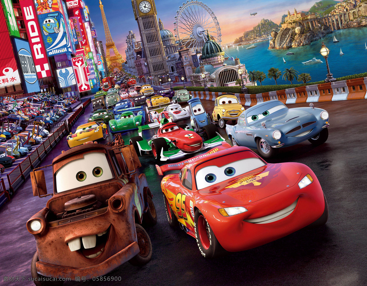 赛车总动员二 赛车总动员2 赛车总动员 飞车正传 闪电 麦坤 跑车 动画 剧照 皮克斯 迪士尼电影 pixar 动漫动画 动漫人物