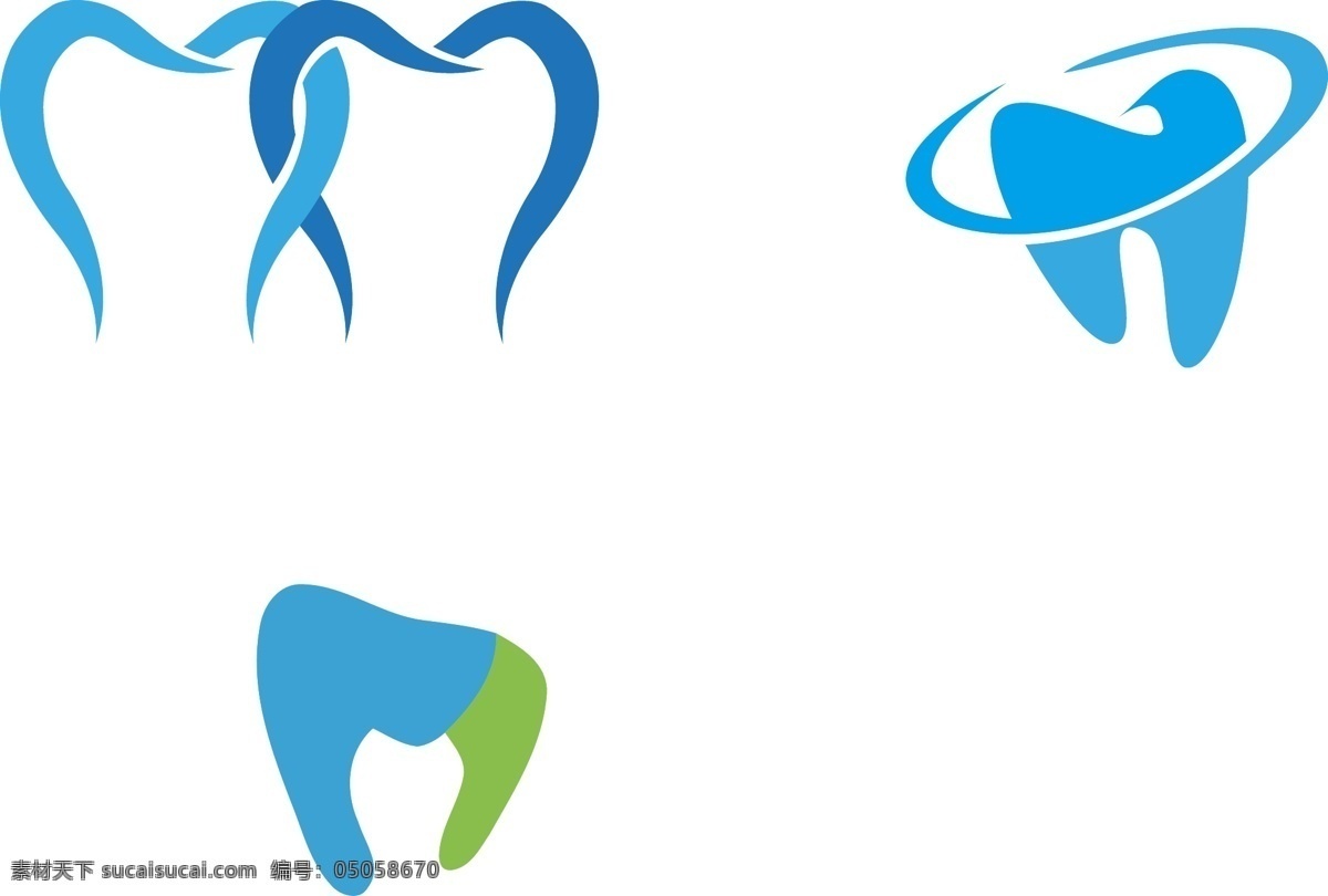 蓝色 绿色 牙齿 logo 图标 格式