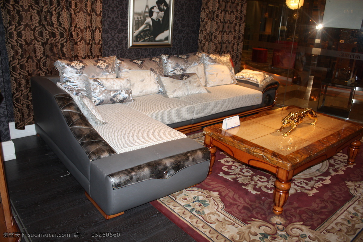 布艺沙发 系列 环境设计 室内设计 布艺沙发系列 白色 碎花 座垫 沙发 美洲豹 黄色 大理石 茶几 装饰素材 大理石素材