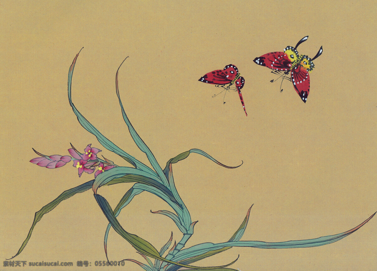 中式 花鸟 工笔画 花朵 花卉 花草 鸟 中国风 中式工笔画 文化艺术 绘画书法