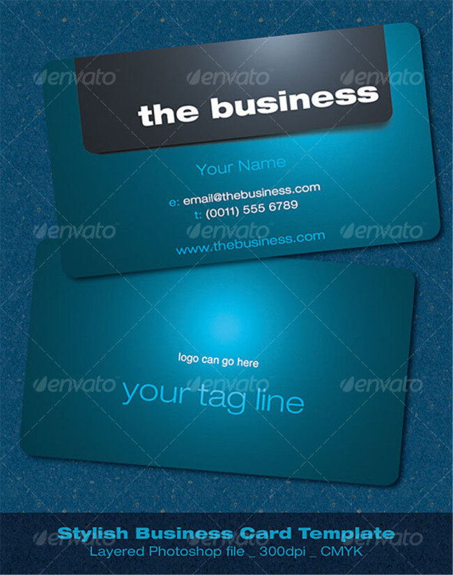企业名片设计 名片模板 名片素材 大气名片 商务卡片 商务名片设计 青色 天蓝色
