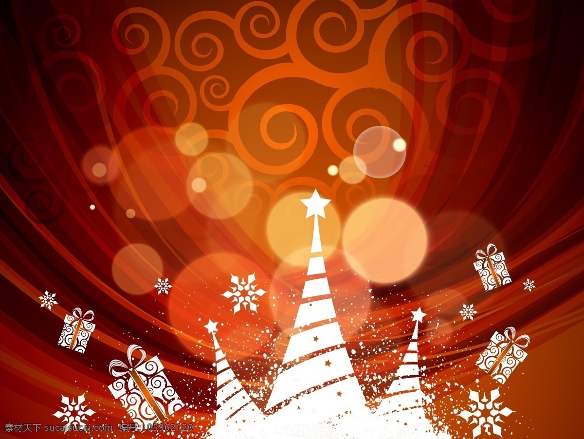 圣诞 装饰 图案 设置 树 条纹 节矢量 矢量 蝴蝶结 矢量图 其他矢量图