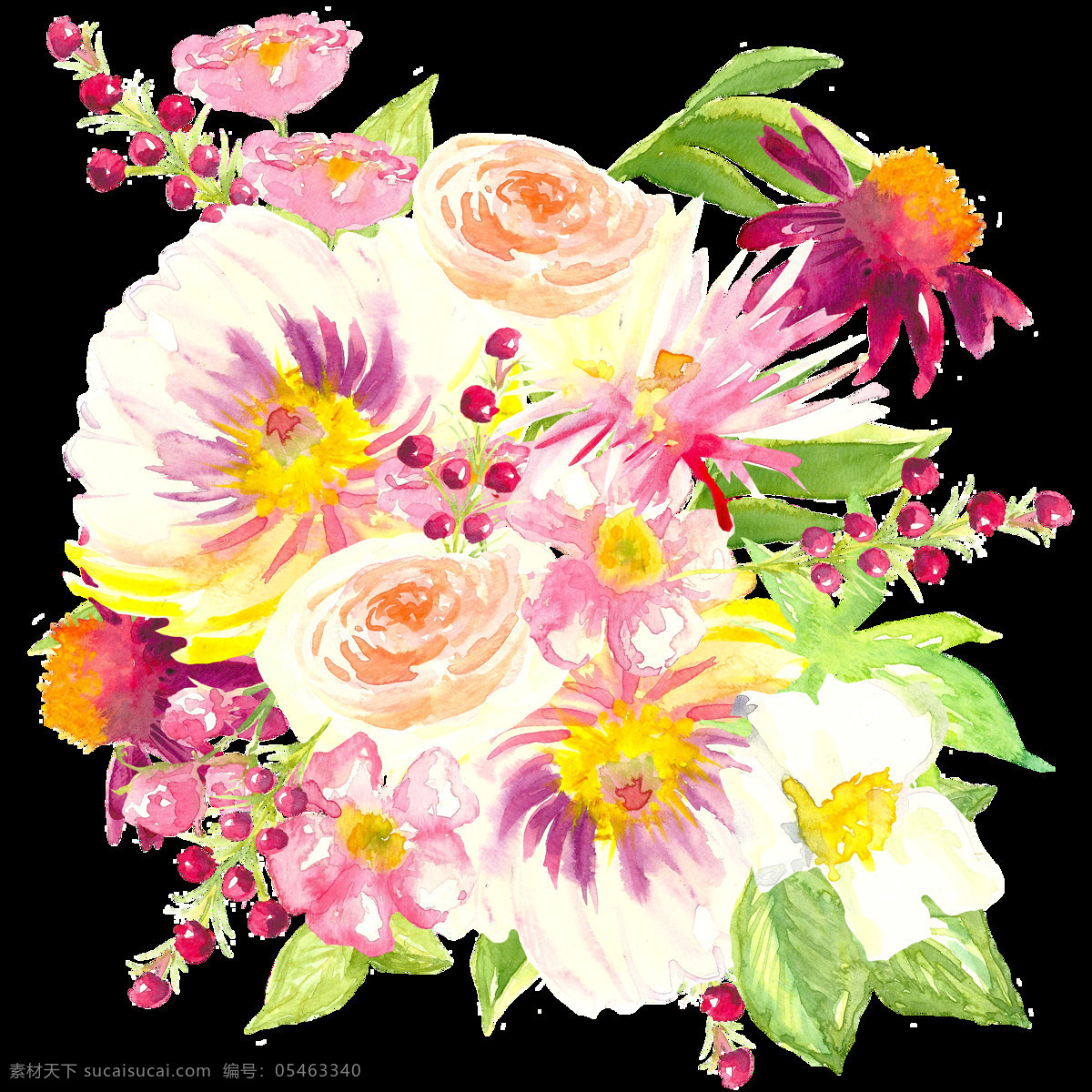 白 紫花 球 卡通 透明 花朵 植物 透明素材 免扣素材 装饰图案