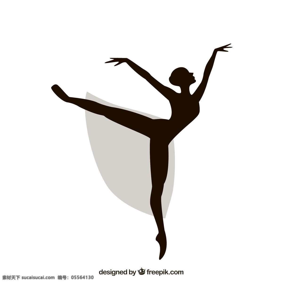 芭蕾舞 女郎 剪影 矢量图 黑白 优美 白色