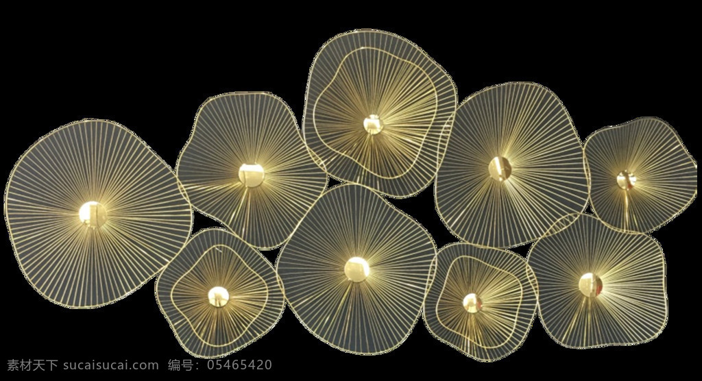 创意 蘑菇 灯光 元素