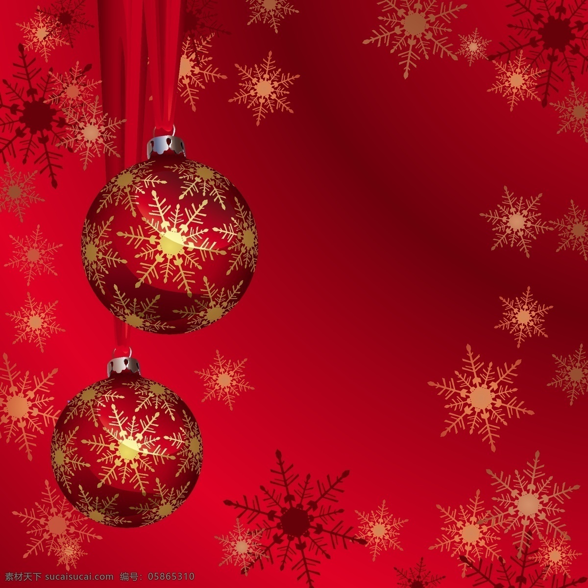 矢量 华丽 雪花 吊球 彩球 璀璨 圣诞节 矢量素材 饰品 星光 节日素材