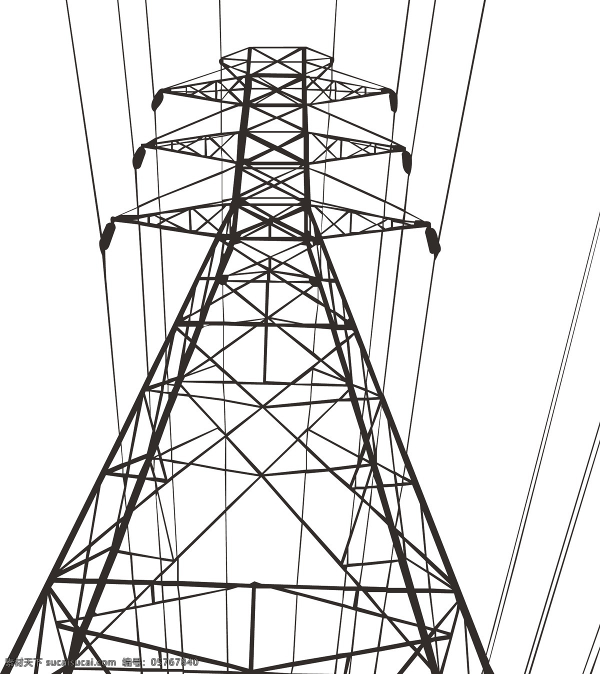 电塔 电线杆 剪影 能源 工业劳作 工作 电力 机械 自然风景 自然景观 矢量