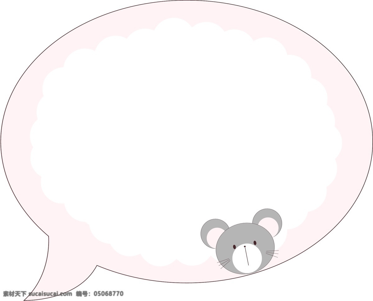 萌 系 气泡 对话框 动物 老鼠 商用 元素 萌系 对话气泡 可商用 可爱边框 手账边框