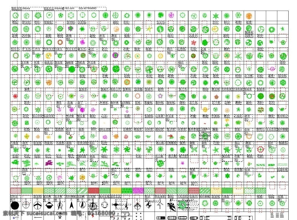 上 百 种植 物 平面 图例 植物平面图例 可编辑 有名字 指南针图例等 标志图标 其他图标