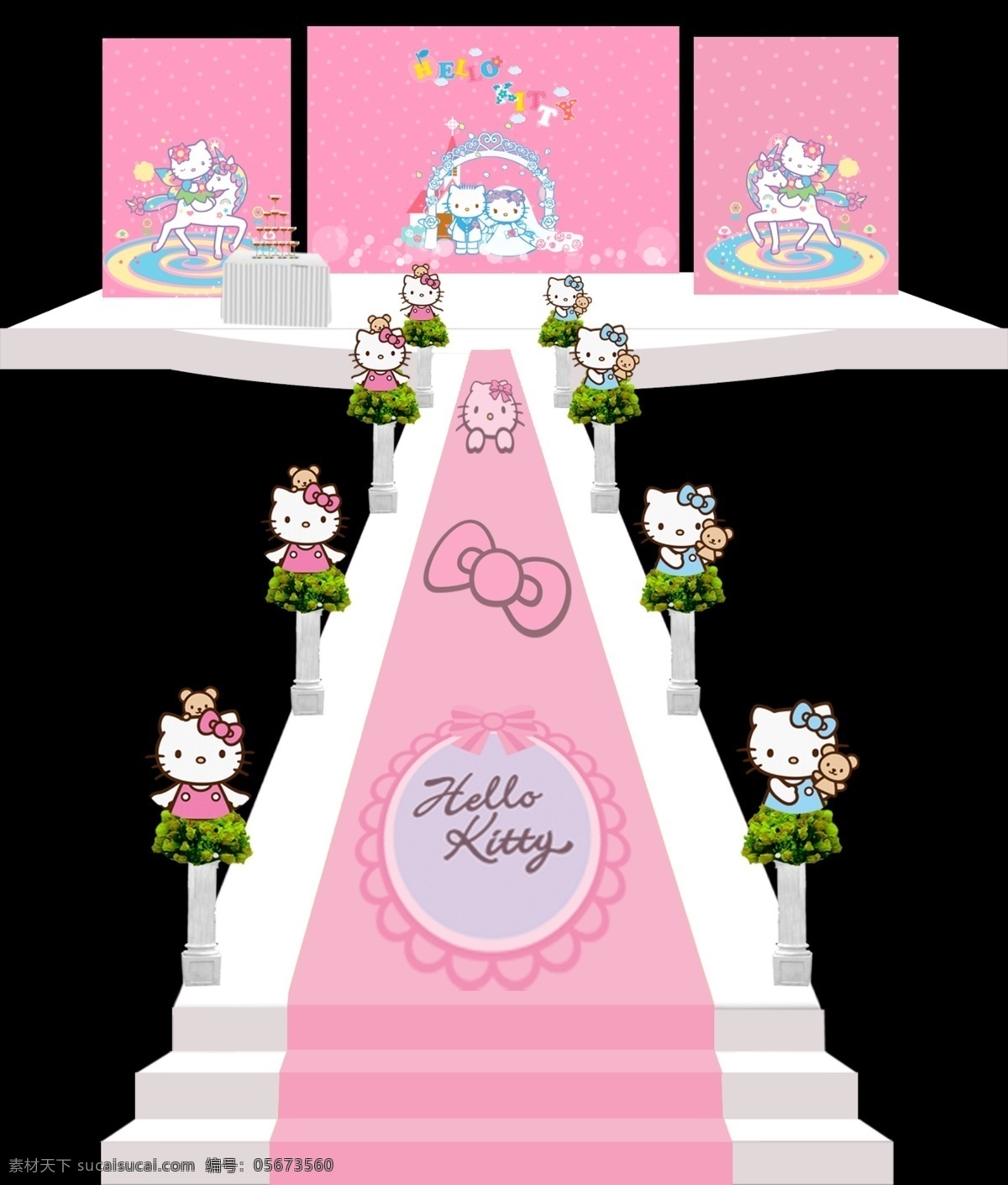 主题 婚礼 舞台设计 主题婚礼设计 kitty 凯蒂猫 婚礼舞台设计 分层 源文件