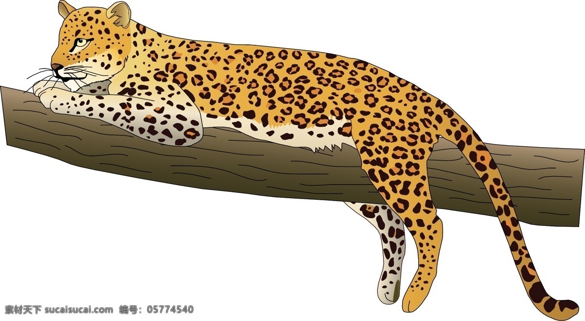 卡通 猎豹 设计素材 卡通动物 树木 野生动物 矢量图 其他矢量图