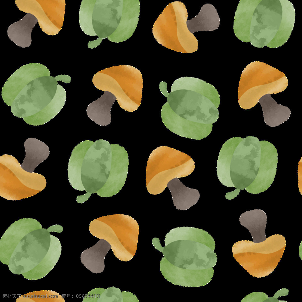 橙色 蘑菇 卡通 背景 背景素材 免扣素材 南瓜 苹果 透明素材 装饰图案