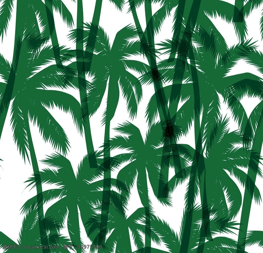 热带树 树 椰树 森林 夏威夷树 印花 花纹 动漫动画 动漫人物