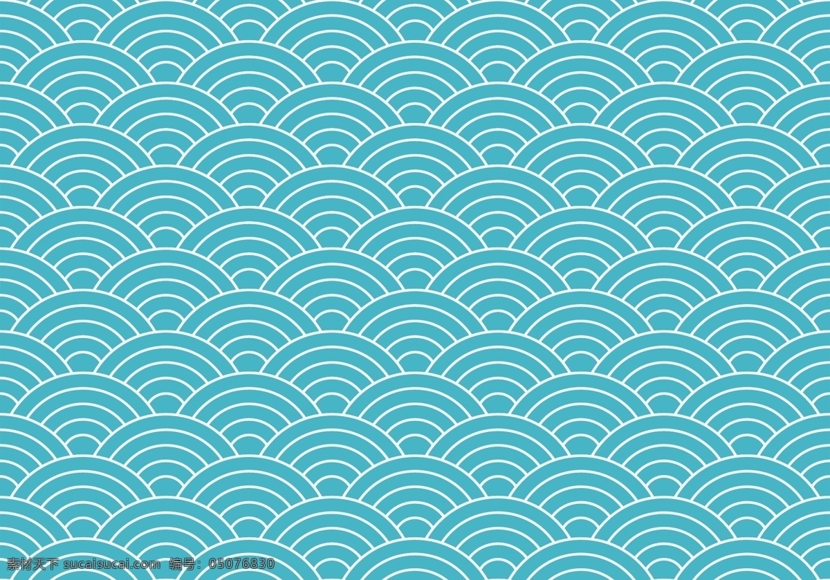 蓝色 传统 云水 纹样 水波 水纹 波涛 抽象 日式 和风 典雅 对称 连续 吉祥 线条 圆环 半圆 弧形 弧线 花纹花边 底纹边框 矢量