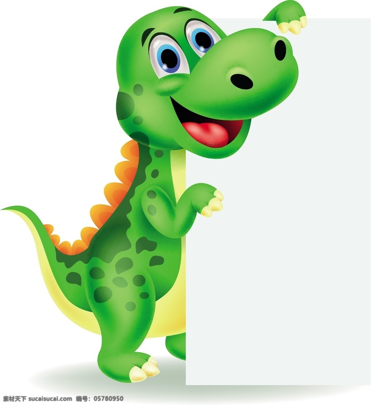 白板 恐龙 拿着 绿色 卡通恐龙 卡通动物 卡通形象 陆地动物 生物世界 矢量素材 白色