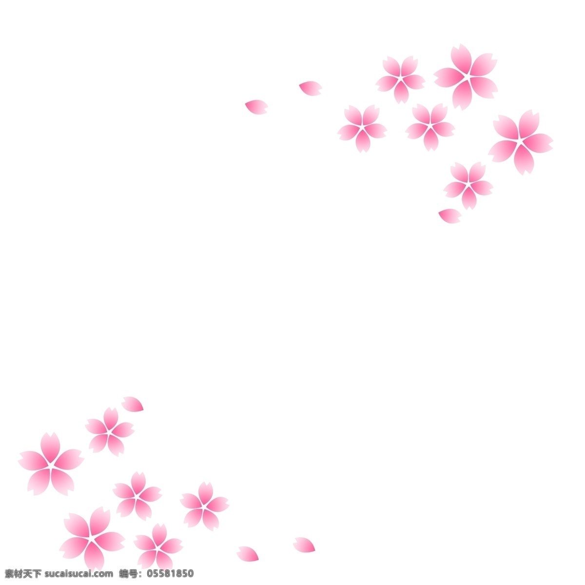 春季 粉色 樱花 边框 卡通 樱花边框 粉色樱花 唯美 简约 装饰 春天 海报 banner 手账