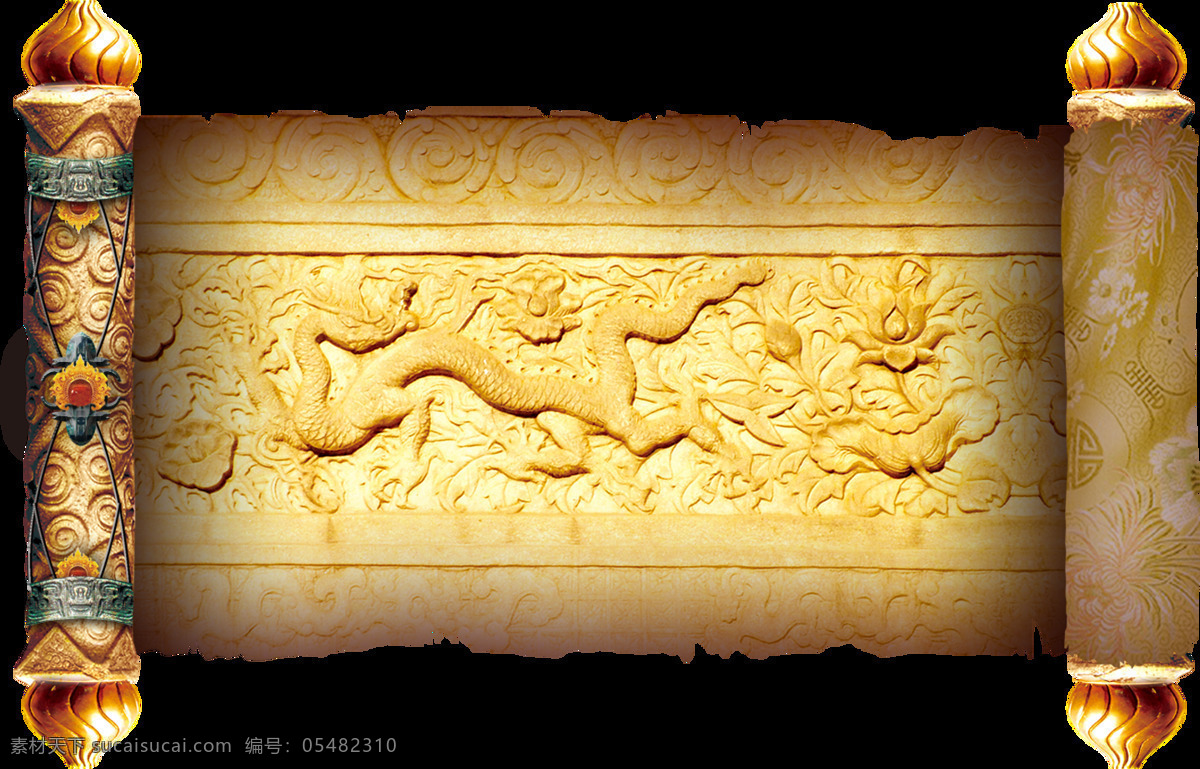 png元素 古代 画卷 免抠元素 圣旨 透明素材 卡通 中国 皇室 元素