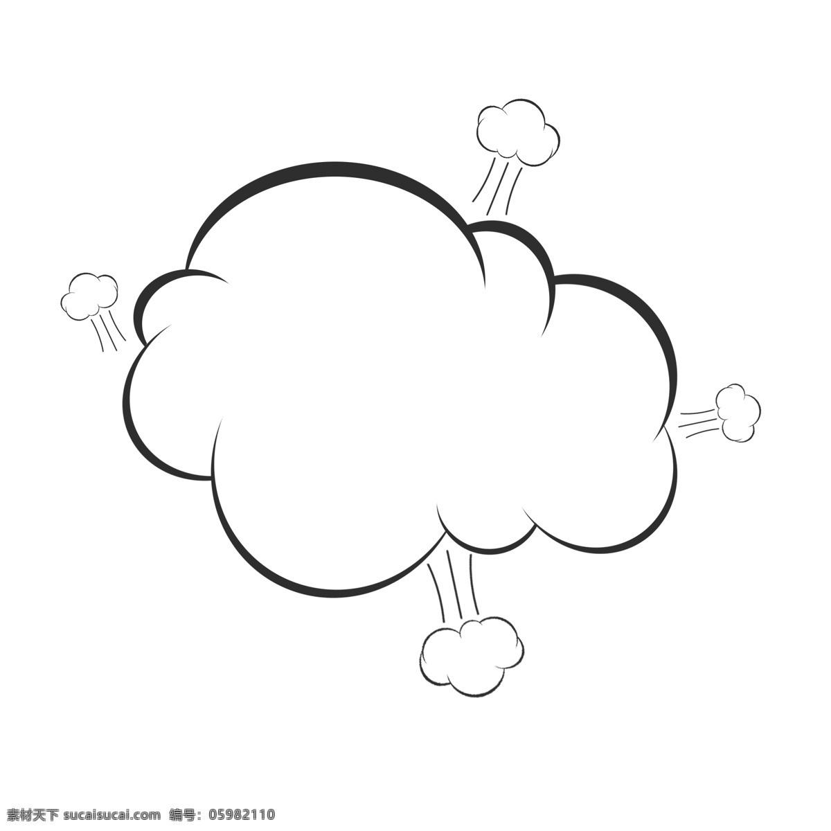 黑白 爆炸 气泡 折扣 标签 漫画对话框 形状 年终 过节促销 边框 云朵对话框