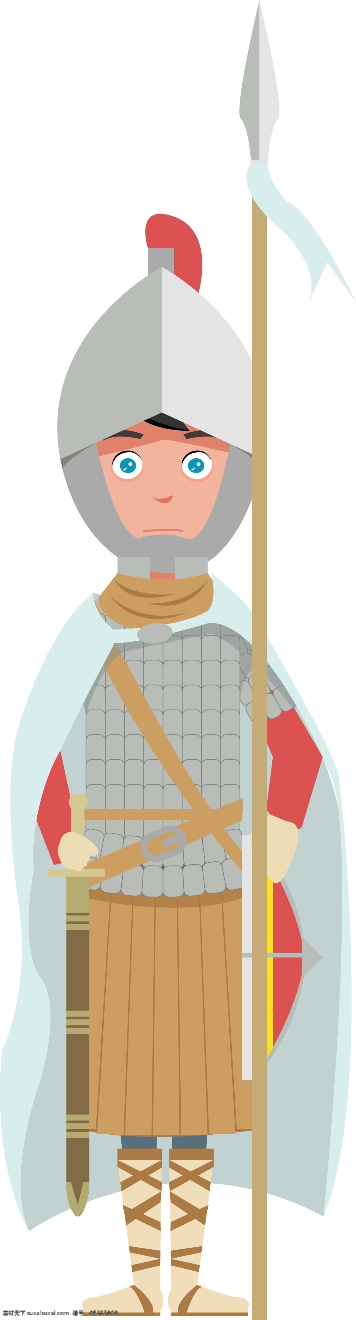 中世纪 欧洲 骑士 服装 盔甲 卡通 卡通人物 人物 矢量