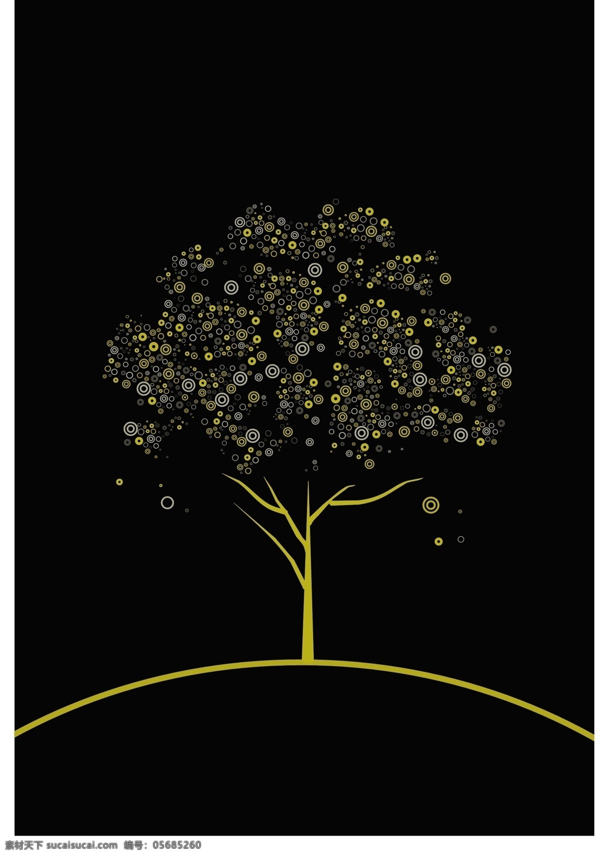 圆圈 装饰 树 矢量 装饰树 树木 大树 创意 植物 插画 卡片 背景 海报 画册 矢量植物 生物世界 树木树叶