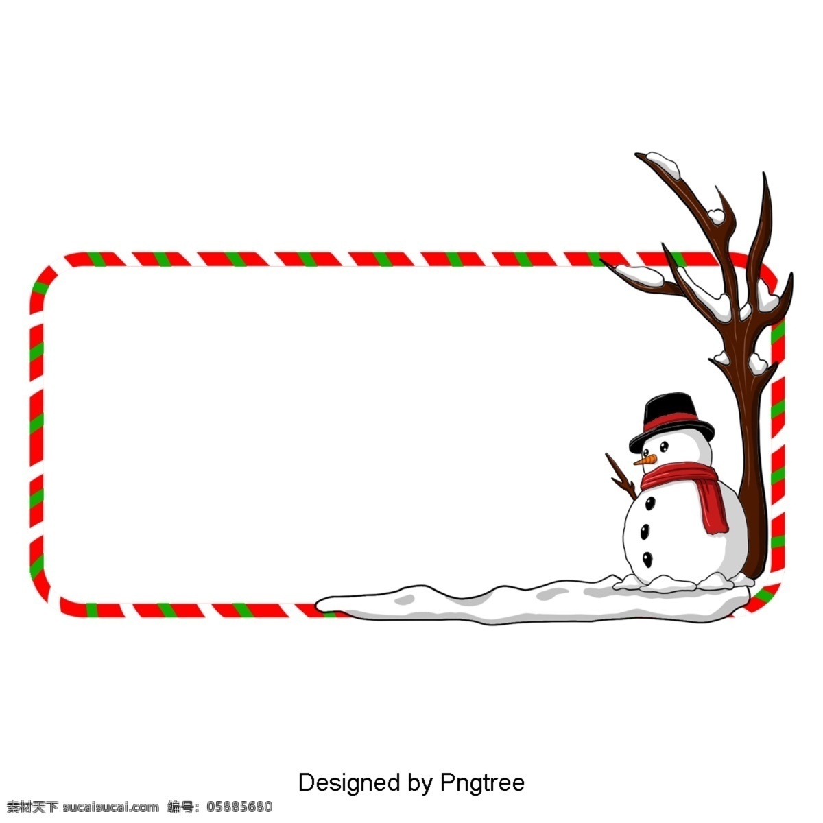 红色 圣诞 雪人 简单 卡通 边界 边境 圣诞节 极 简 主义 树 圆角 矩形