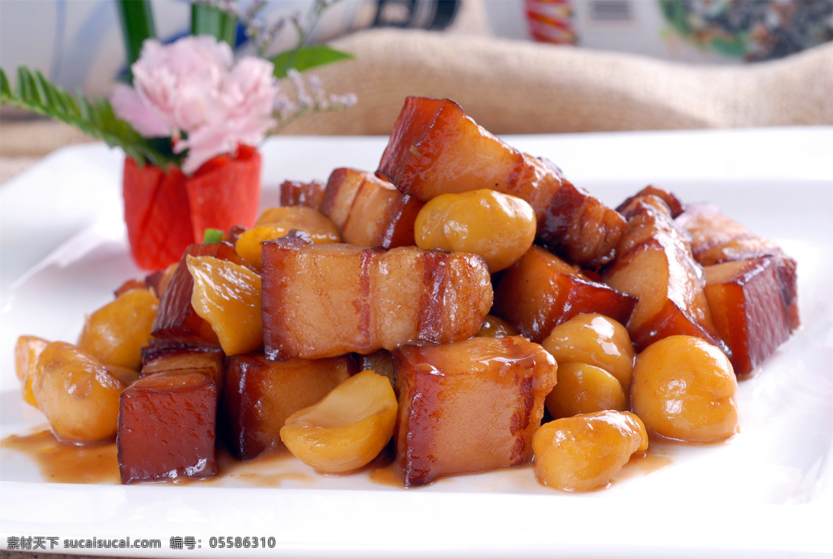 板栗红烧肉 美食 传统美食 餐饮美食 高清菜谱用图
