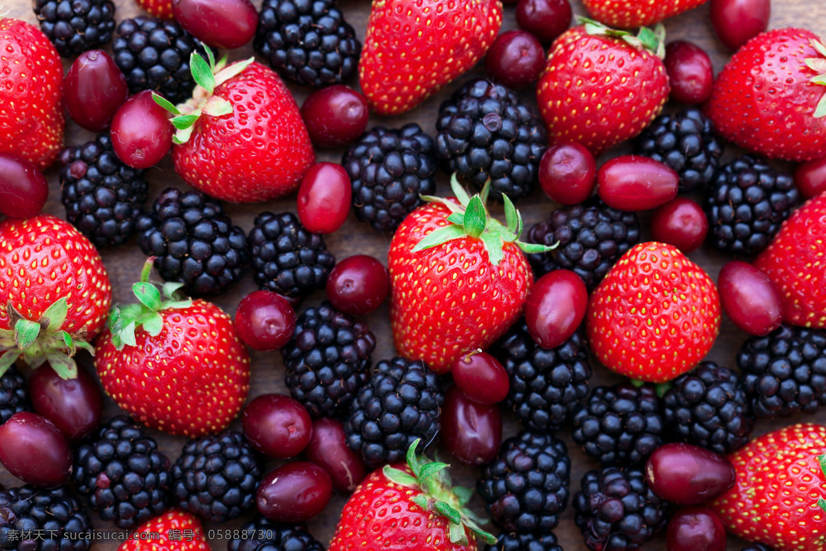 新鲜的水果 新鲜 水果 草莓 蓝莓 圣女果 美味 生物世界