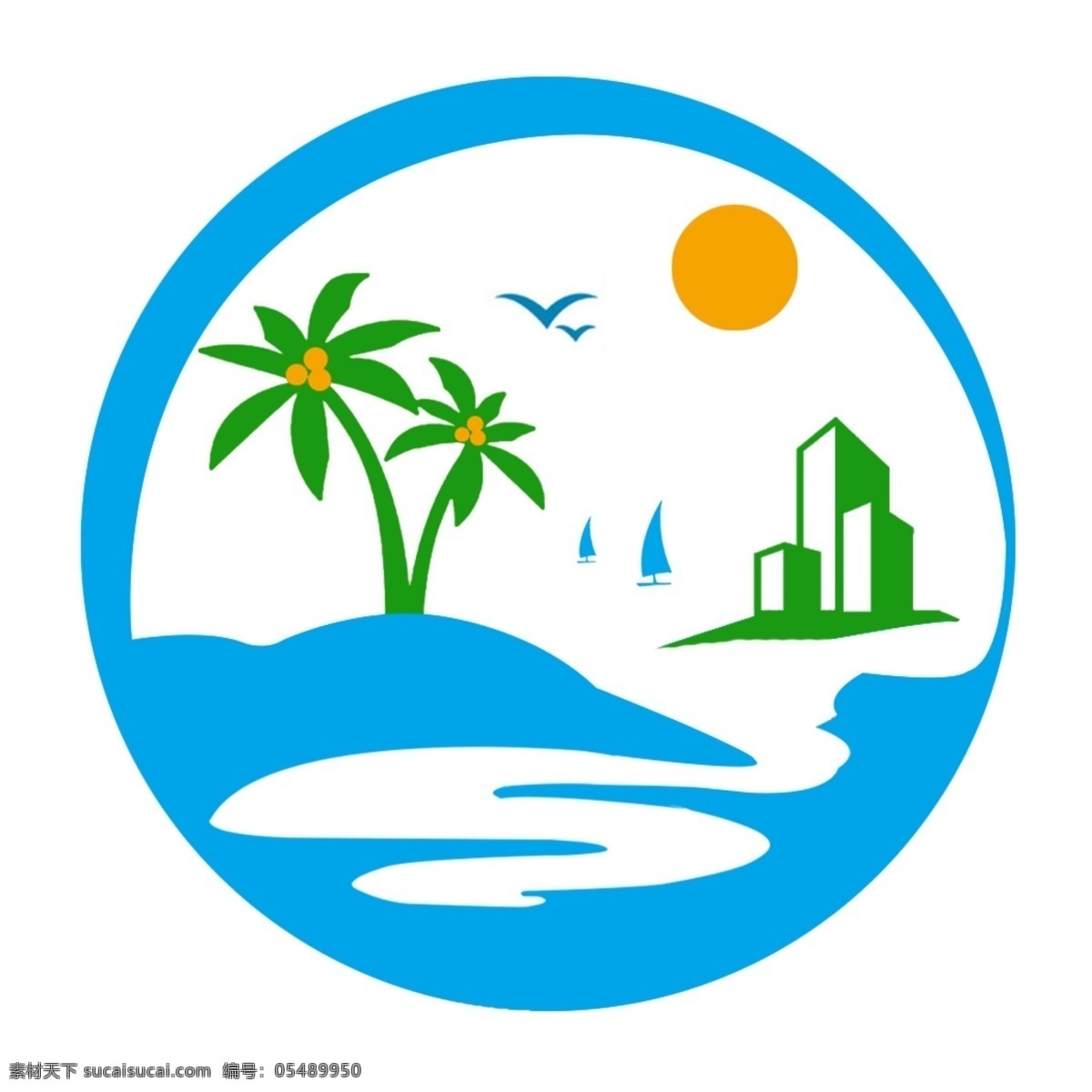 海南 旅游度假 图标 海南旅游度假 山水 旅行 旅游 度假 椰子 简洁 精美 简单 标准 logo 视觉 创意 创作 抽象 个性 时尚 白色
