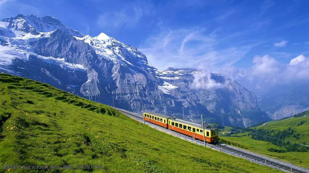 瑞士小镇 瑞士 欧洲 小镇 田园 山峦 雪山 山坡 草地 风景 旅游 自然景观 自然风景