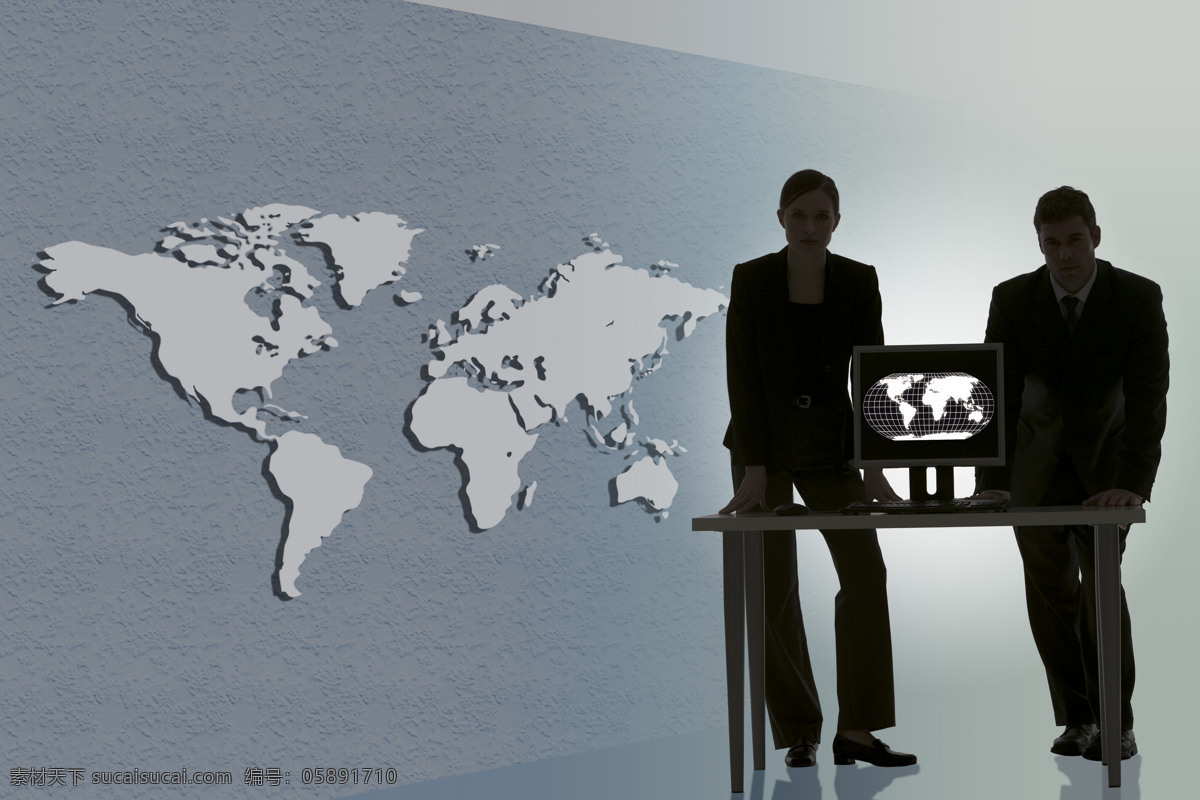 正在 演示 全球 商务 外国 男女 金融贸易 地球 全球商务导航 全球地图 外国男女 职业男性 职业女性 商务人士 高清图片 现代商务 商务金融