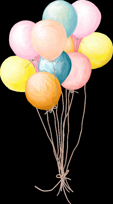 手绘 彩色 气球 彩色气球 卡通 可爱 热气球 免抠 无背景 免抠图 抠图 矢量图