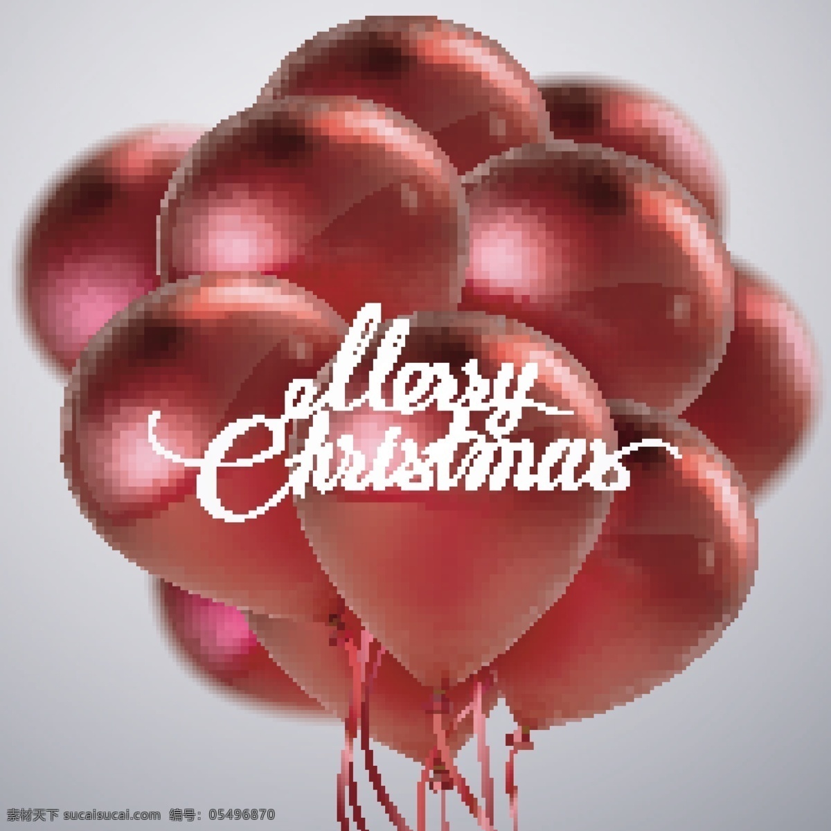 圣诞红色气球 红色气球 碎屑 金色礼花 纸屑 飘洒 节日 喜庆 圣诞节 派对 开心 背景 插图