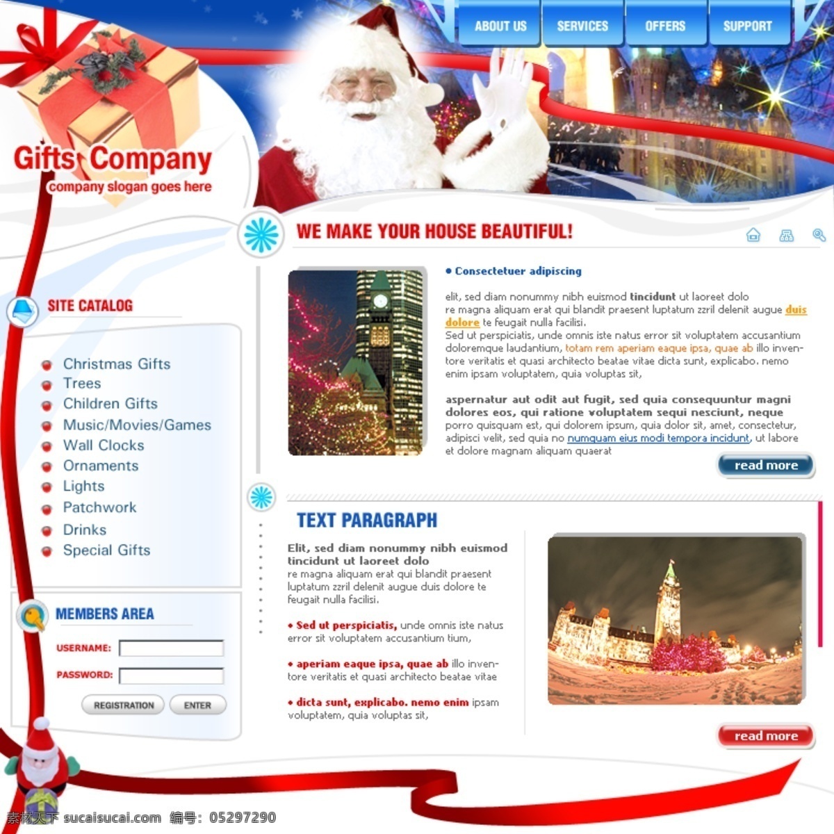 红色 系 圣诞 网站设计 模板 网站 网页素材 网页模板