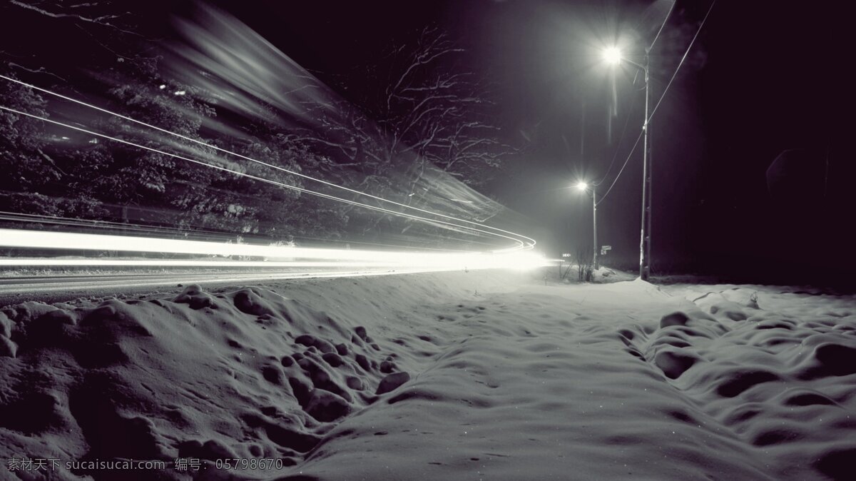 大雪 过后 高速公路 雪 街道 大雪过后 下雪 夜晚 隧道 公路 马路 沙 沙子 沙地 灯光 电缆 电缆线 唯美 夜景 公路夜景图 无人 安静 风景 自然景观
