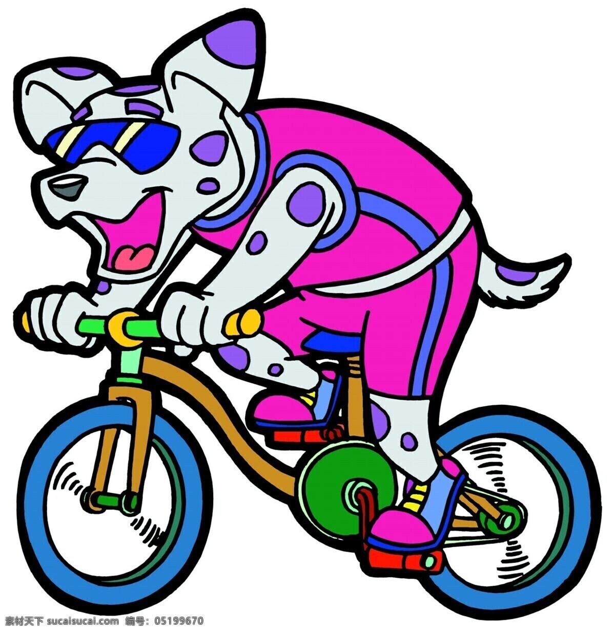 花 豹 骑车 儿童绘画素材 卡通小动物 花豹骑车图片 卡通 图画 动物 造型 动漫 可爱