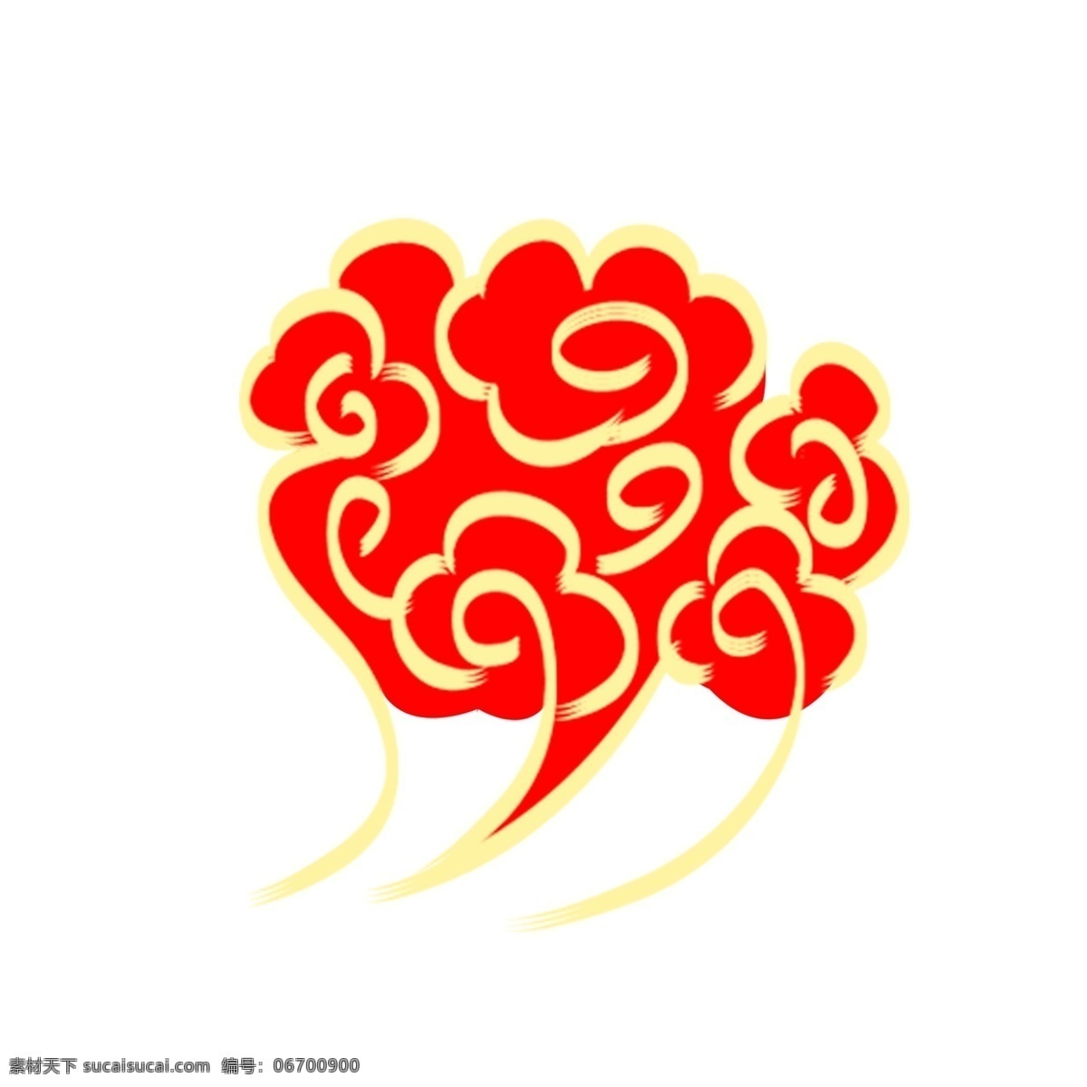 手绘 中国 风 祥云 装饰 图案 商用 元素 云 红色 中国风 可商用 大红 中国红
