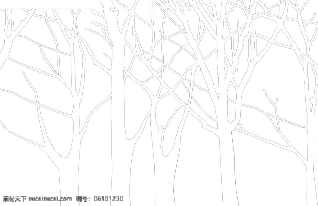 抽象树枝 树枝 树干 线条 边框 大树