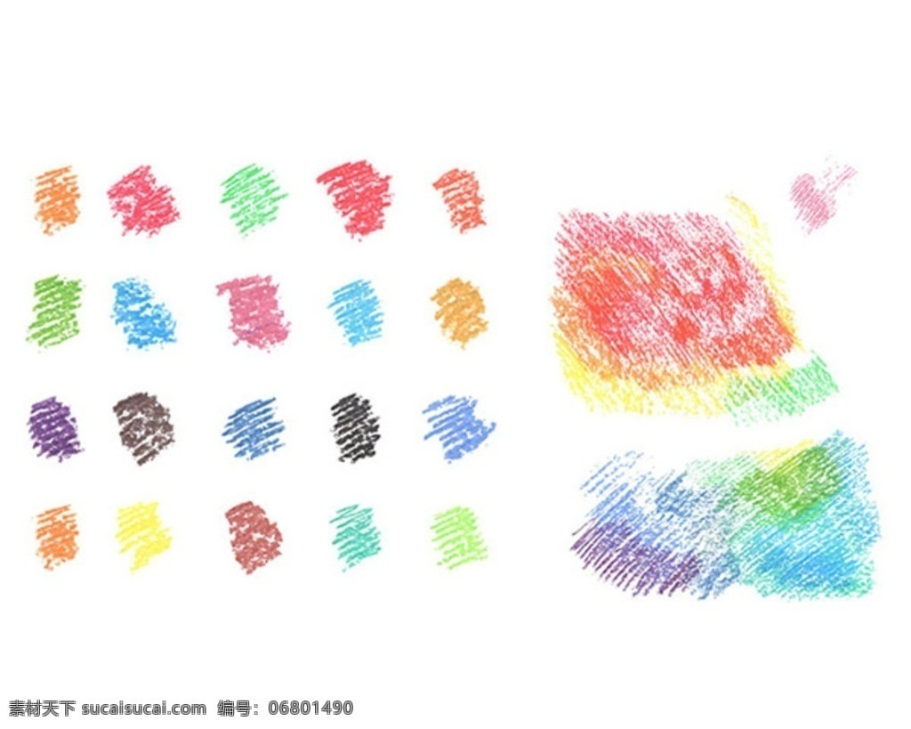 彩色 蜡笔画 笔刷 彩色蜡笔刷 矢量素材 粉笔 底纹背景 儿童绘画 颜色 涂抹 笔刷共享 底纹边框 背景底纹