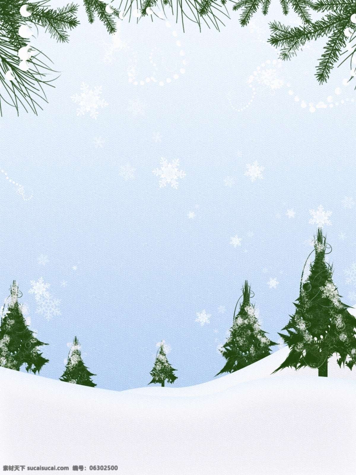 纯 原创 手绘 小 清新 圣诞节 树林 雪地 背景 小清新背景 树林背景 雪地背景 树枝背景 绿色背景