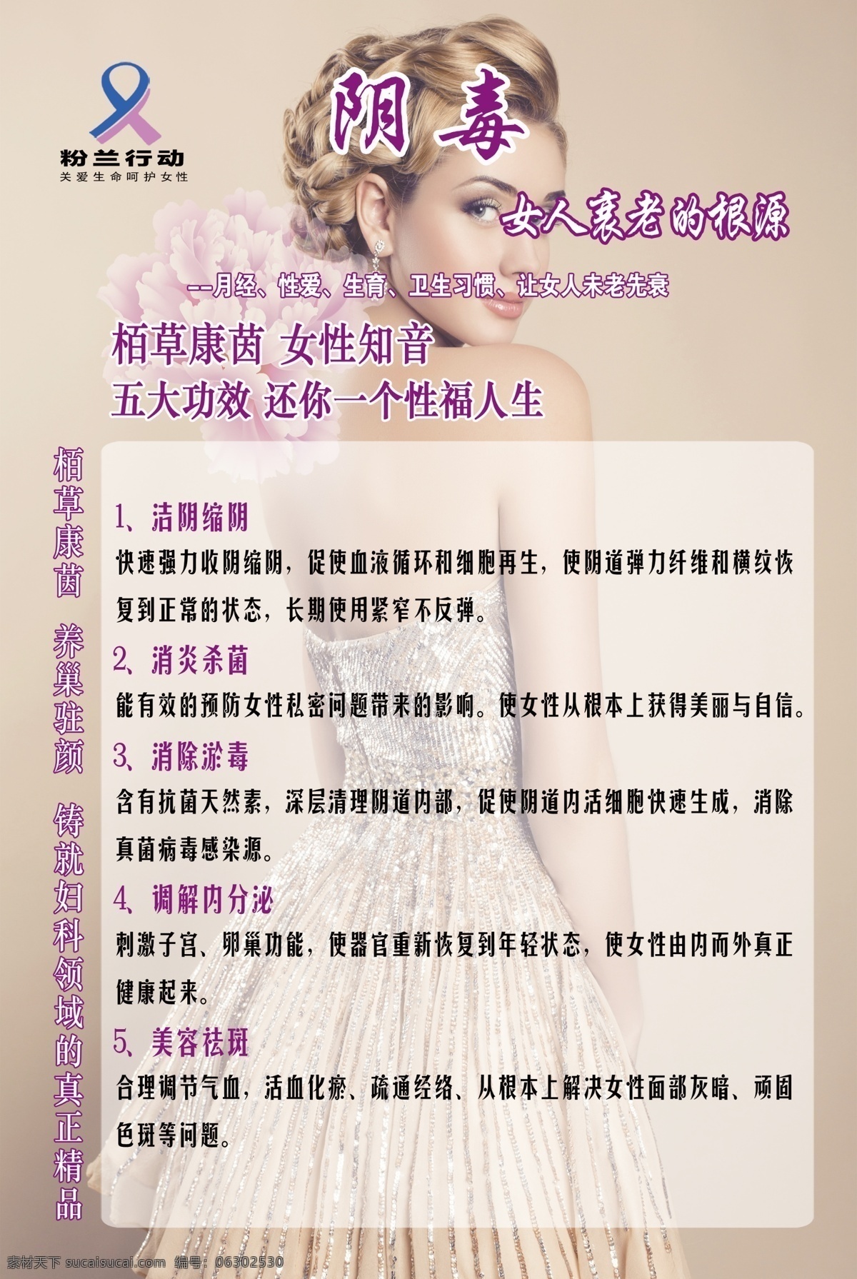 柏 草 康 茵 海报 挂图 女性 养生 阴毒