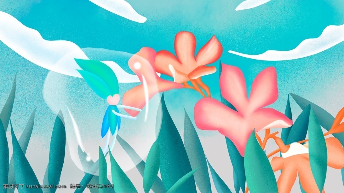 你好 八月 原创 手绘 月份 插画 壁纸 8月 海报 你好系列 月签