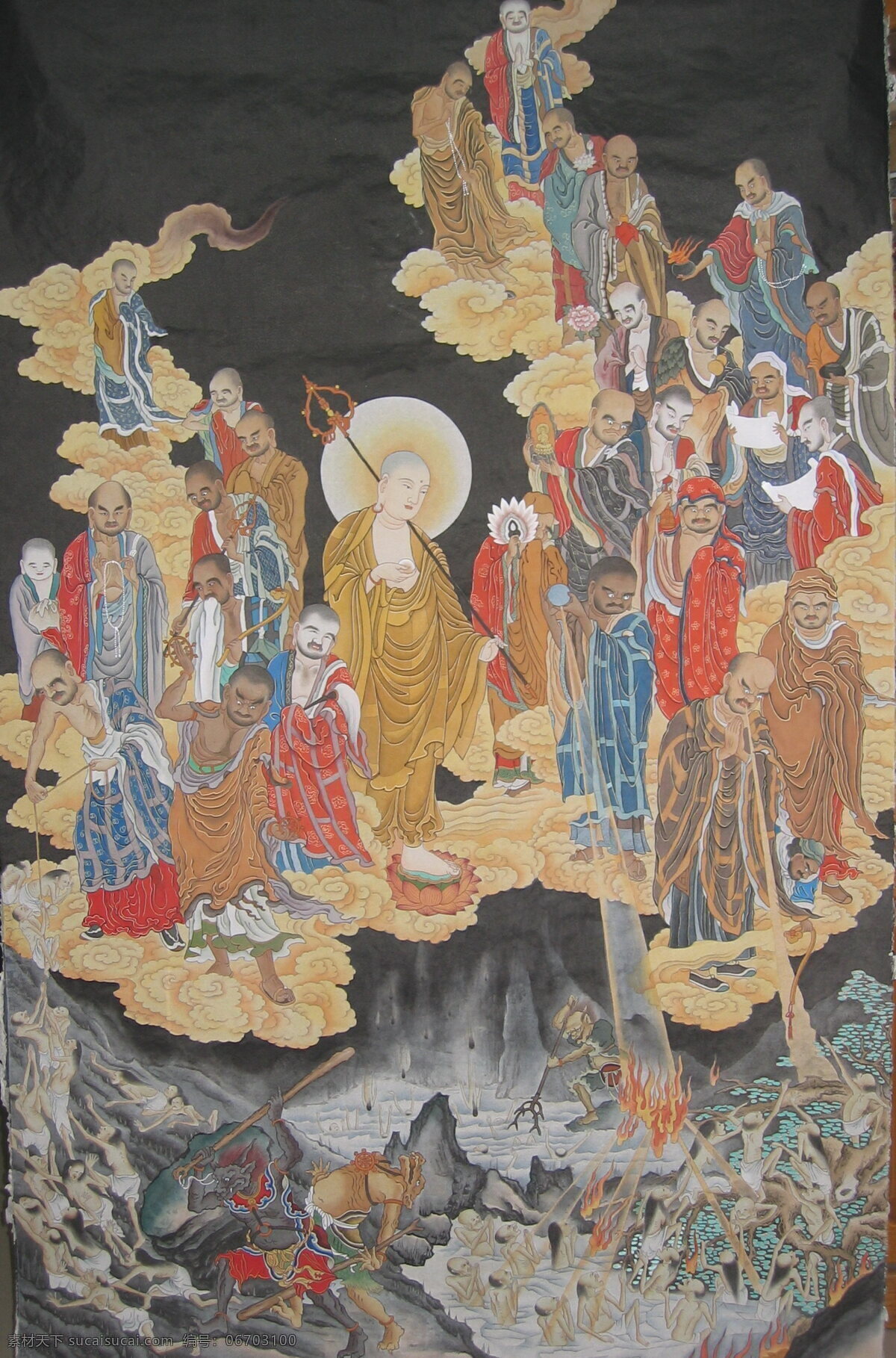 罗汉 图 丹青 佛教 工笔画 文化艺术 宗教信仰 罗汉图 水陆画 祖师席 佛画 法事