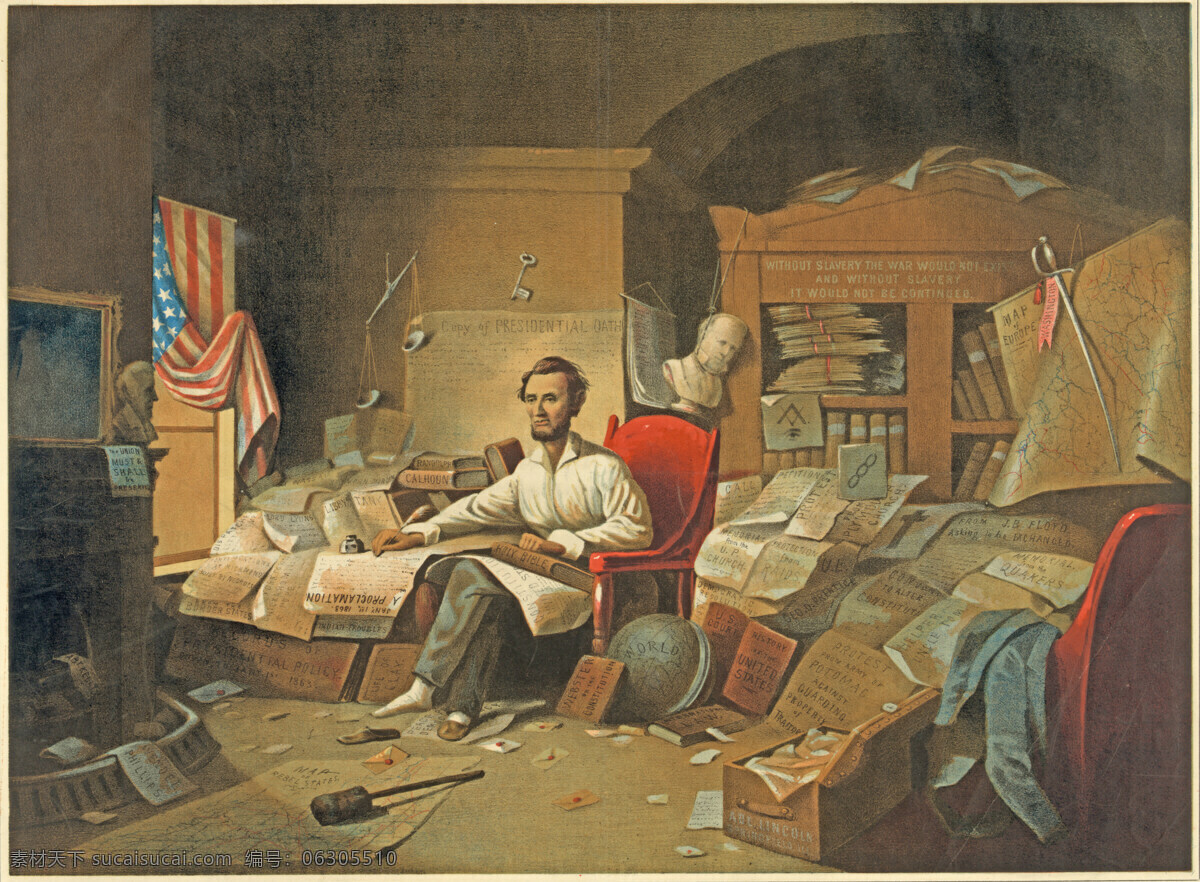 绘画书法 设计图库 文化艺术 油画 林肯 总统 撰写 解放 黑奴 宣言 设计素材 模板下载 解放黑奴宣言 亚伯拉罕林肯 装饰素材
