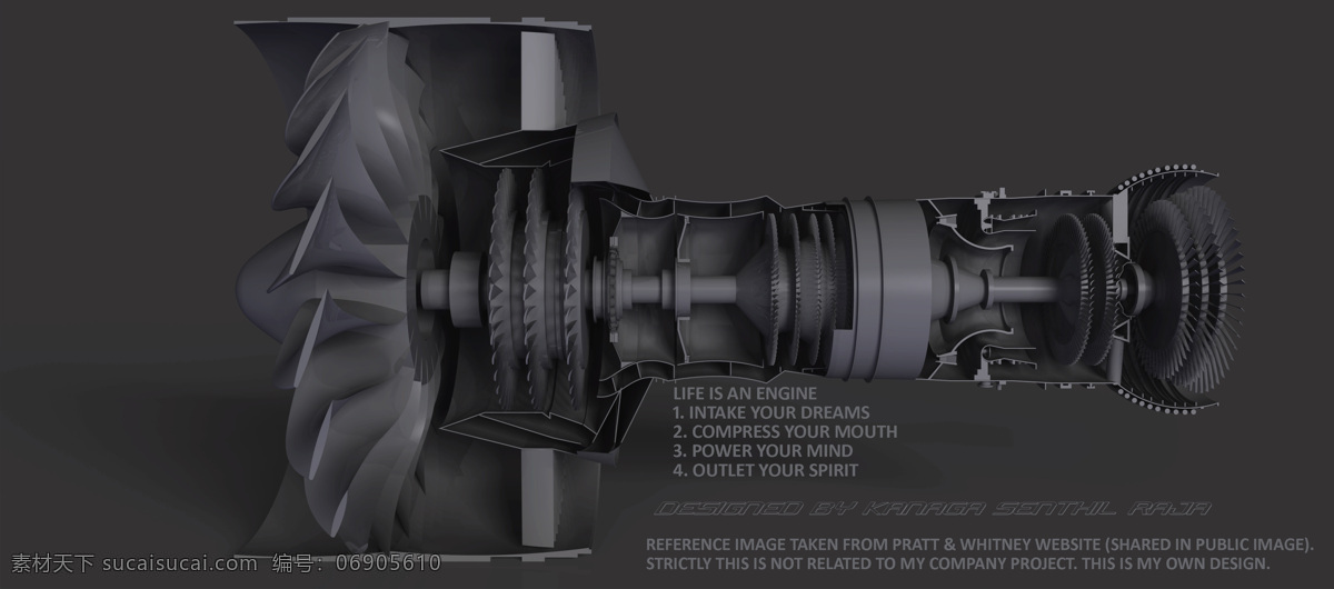 trent 燃气轮机 pw 航空航天 3d模型素材 建筑模型