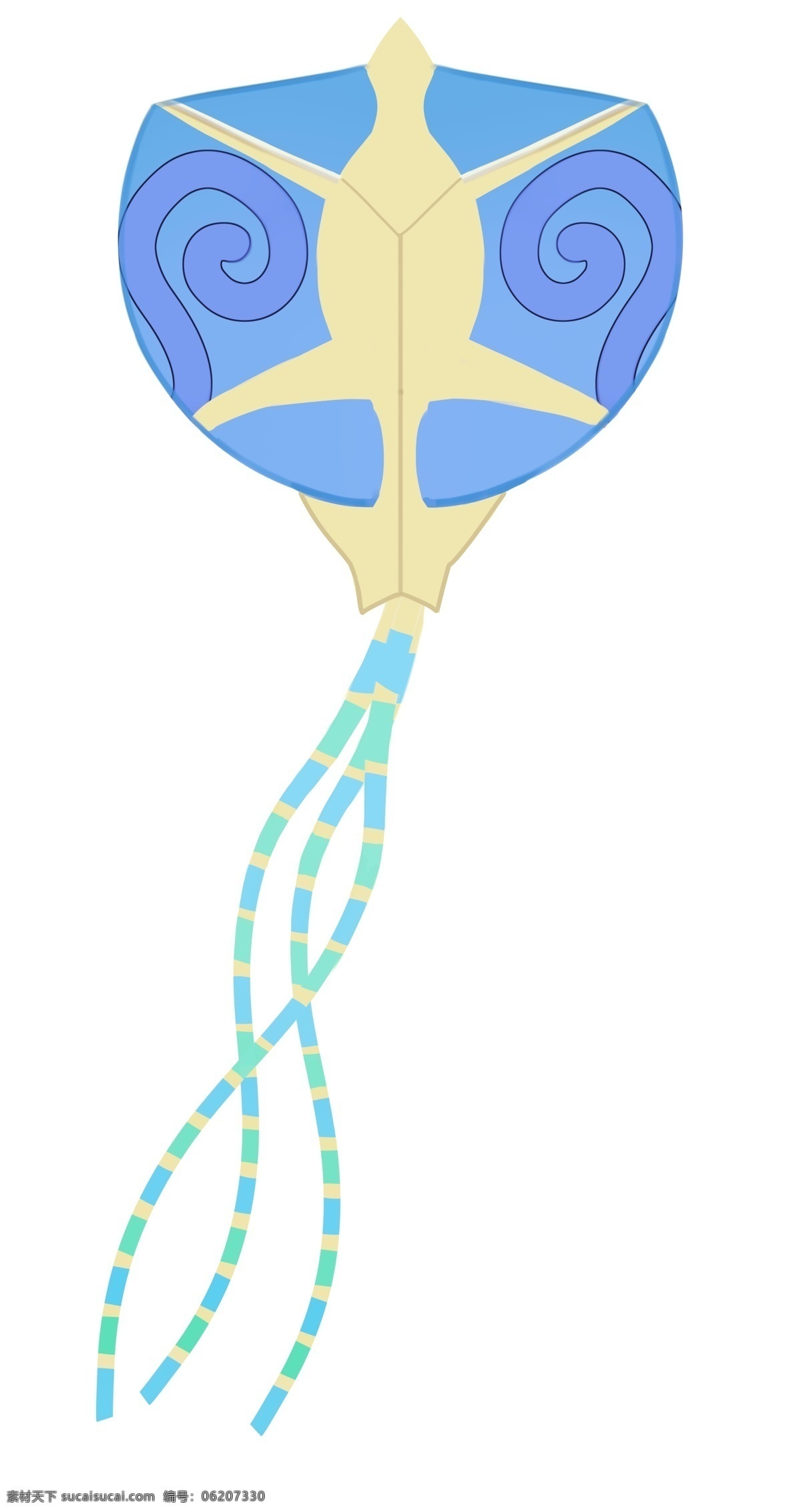 蓝色 风筝 玩具 插画 蓝色的风筝 卡通插画 风筝插画 玩具插画 玩具风筝 风筝模型 漂亮的风筝